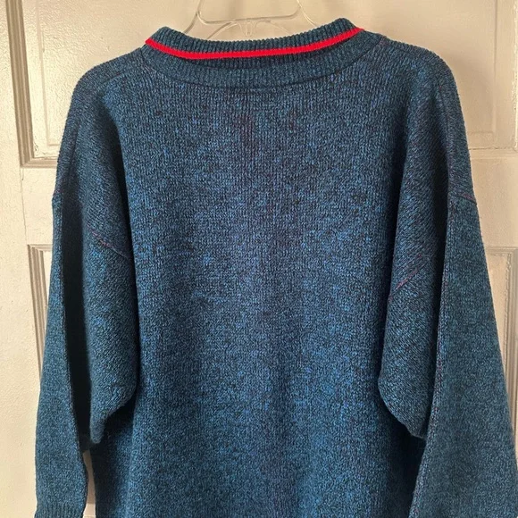 3/$20 💥 JP Knits Vintage Sweater Embroidered Double Headed Eagle Collared USA - Picture 8 of 16